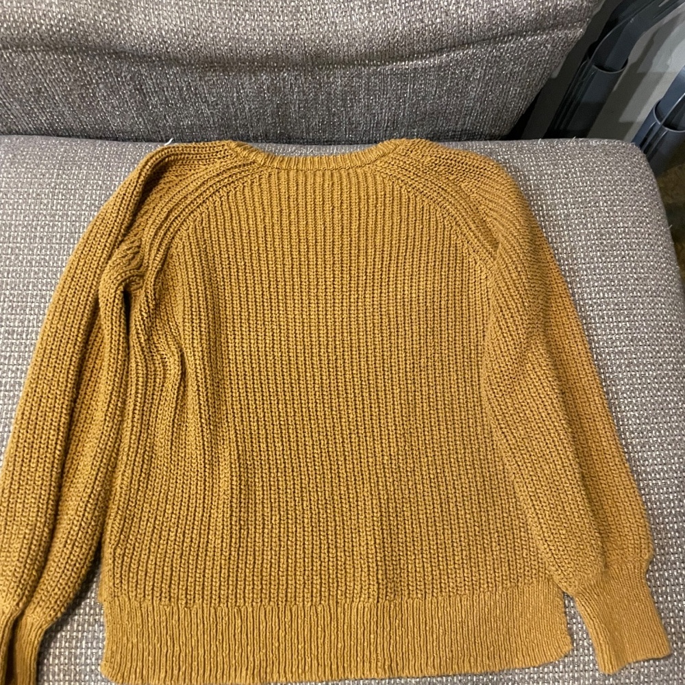 SOLD!! Madewell Burnt Orange Cotton Balloon Sleeve Pullover Sweater Size Large - Picture 5 of 5